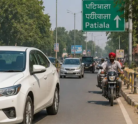 Smooth daily city commute on clean roads in Patiala with comfortable transportation