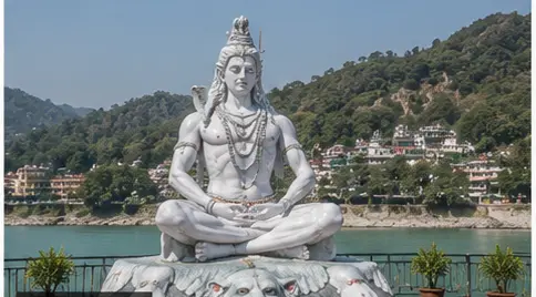 Lord shiv statue at Rishikesh with Us